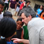 Shaun Groves with Compassion International kids